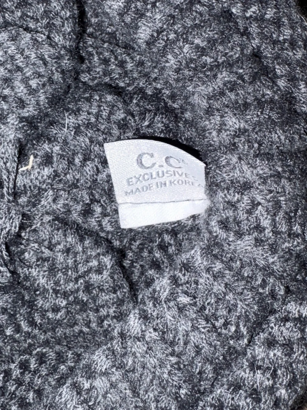 C.C Exclusives Charcoal Gray Knit Visor Beanie Hat